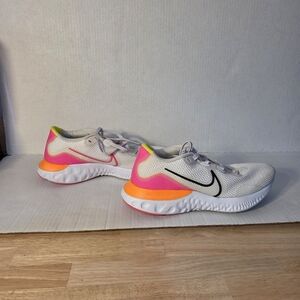 Nike Renew White and Neon Colored Athletic Shoes Size 8.5